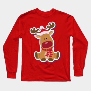 Christmas Moose / Reindeer / Elk / Rudolph Long Sleeve T-Shirt